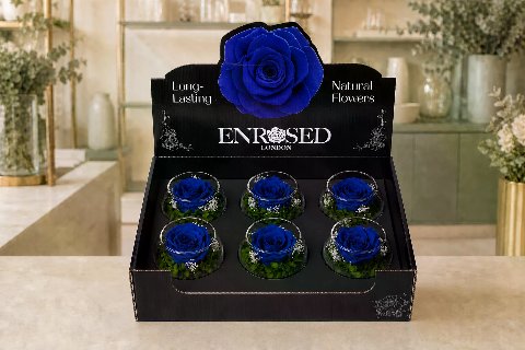 XL Bowl Roses with Display in navy with a black insert