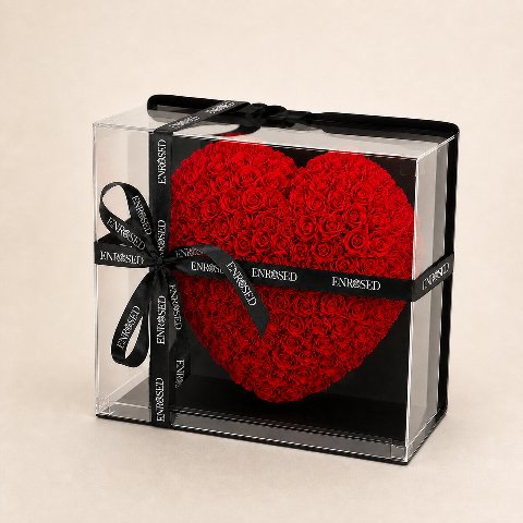 Półserce z róż piankowych 25 cm — Czerwony · 25 cm