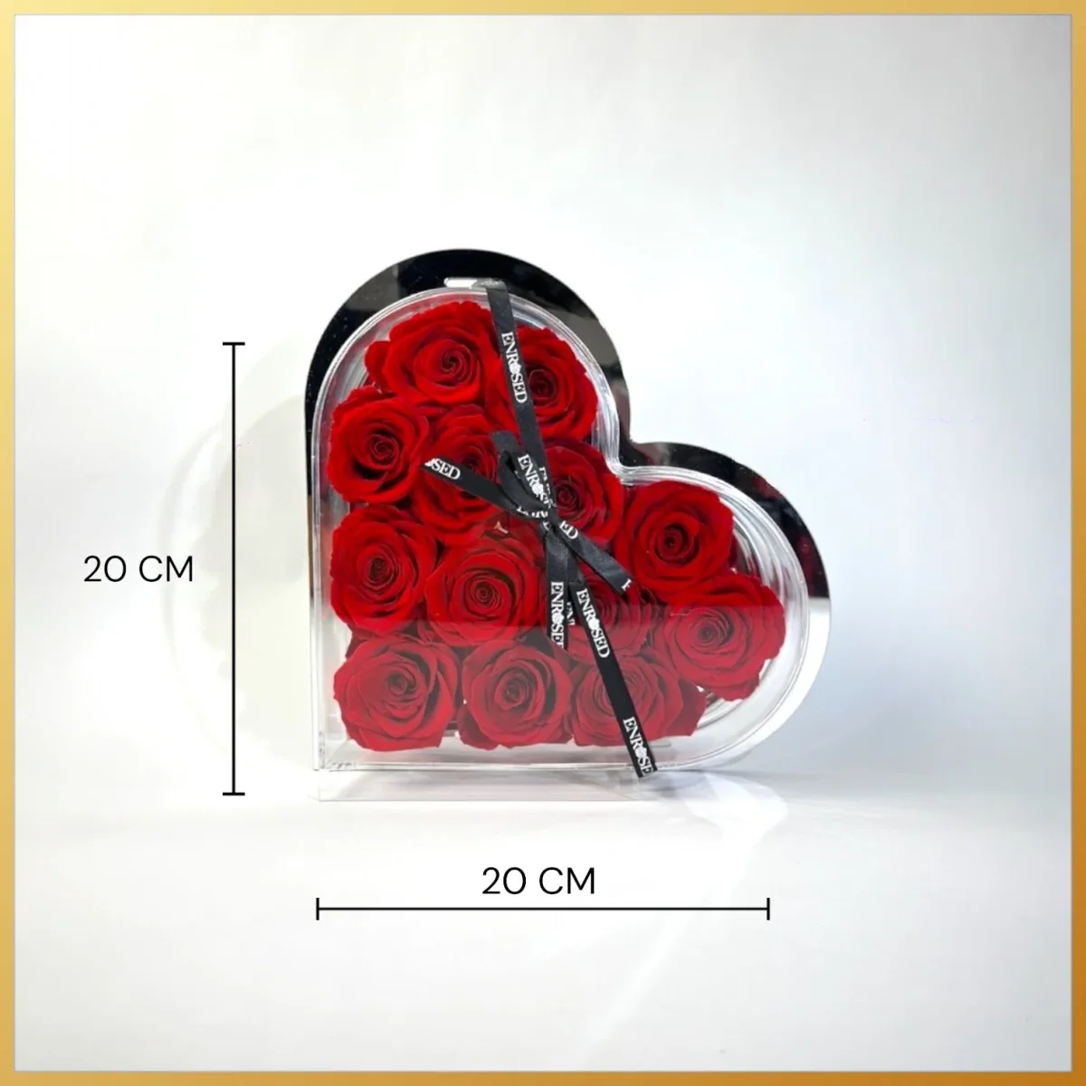 16 rozen in hartvormig spiegeldoos — product view 2