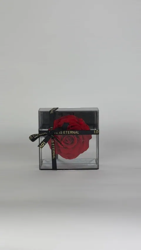 Rose on Mirrored Base — Image 2 of 3