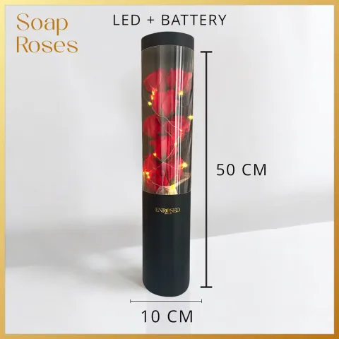 Soap Roses with LED in Red