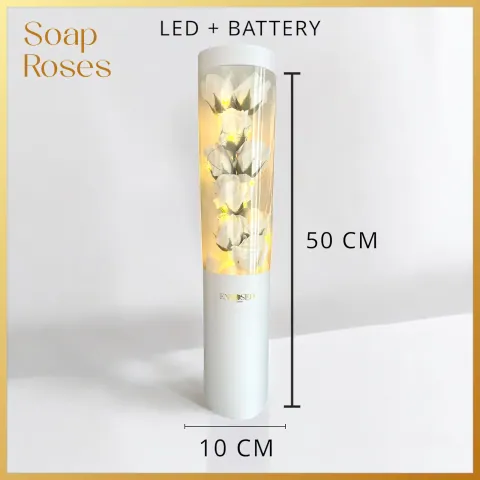Soap Roses with LED in White