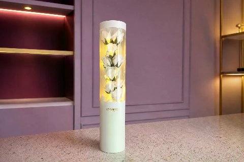 Soap Roses with LED — White; wide product photo in the Enrosed showroom