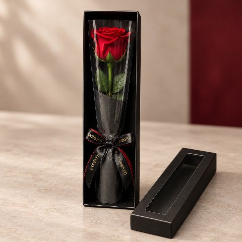 Seifenrose in Fensterbox — Rot